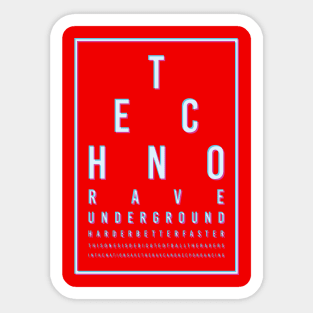 Techno Rave Faster Hardstyle Sticker